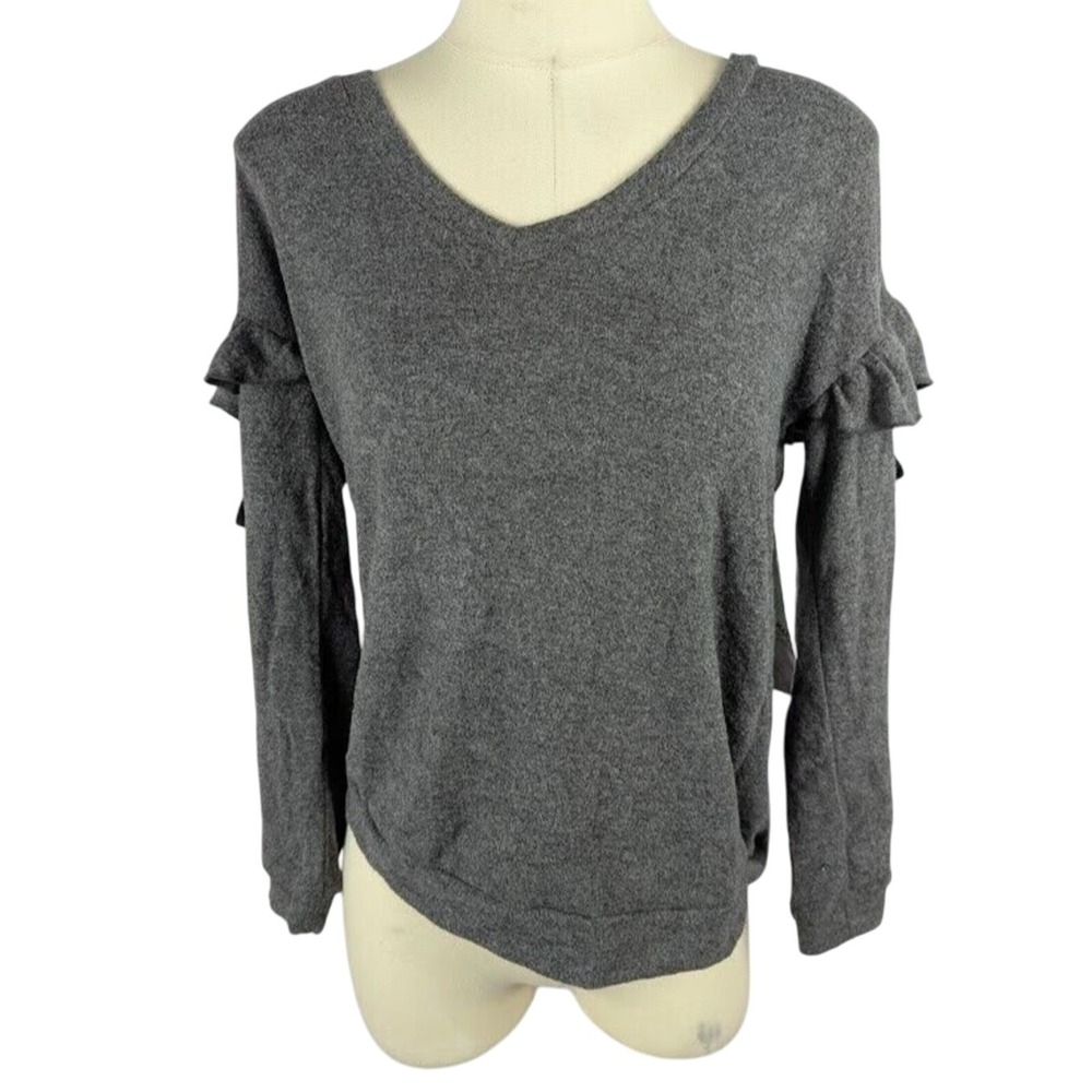 Crave Fame Almost Famous Juniors Fleece Heathered Pullover Sweater Size L Gray